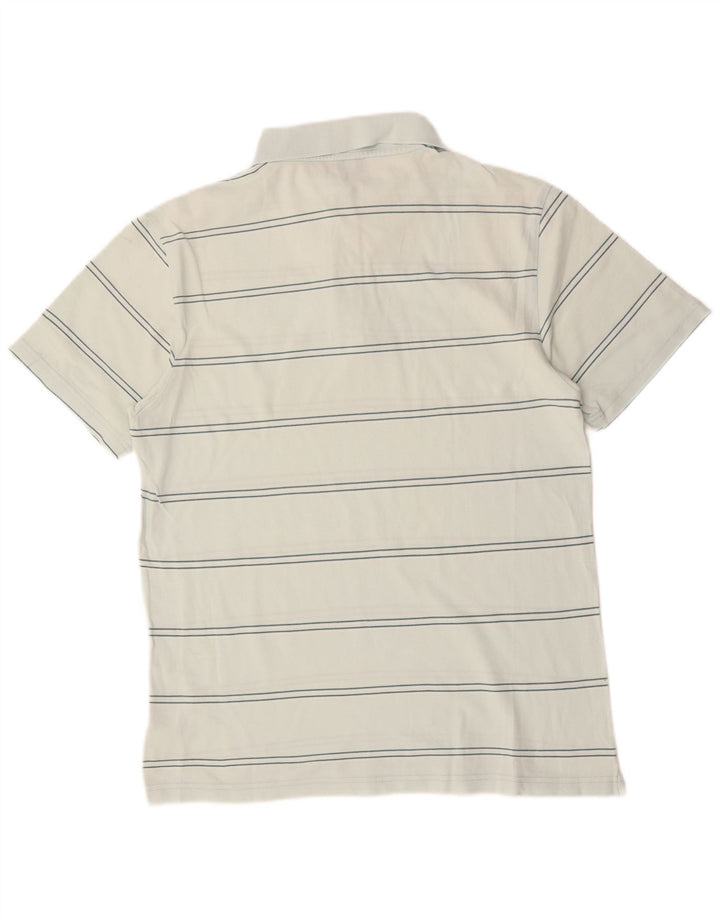 Мужская рубашка-поло ASICS, хлопковая белая полоска среднего размера