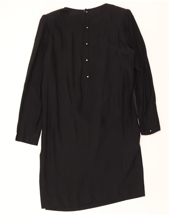 VINTAGE Womens Long Sleeve Shift Dress IT 48 XL Black Acetate Vintage Vintage and Second-Hand Vintage from Messina Hembry 