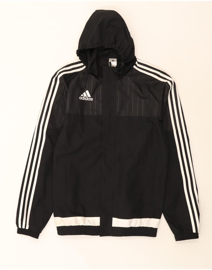 Мужской спортивный костюм Adidas с капюшоном, верхняя куртка XS, черный полиэстер