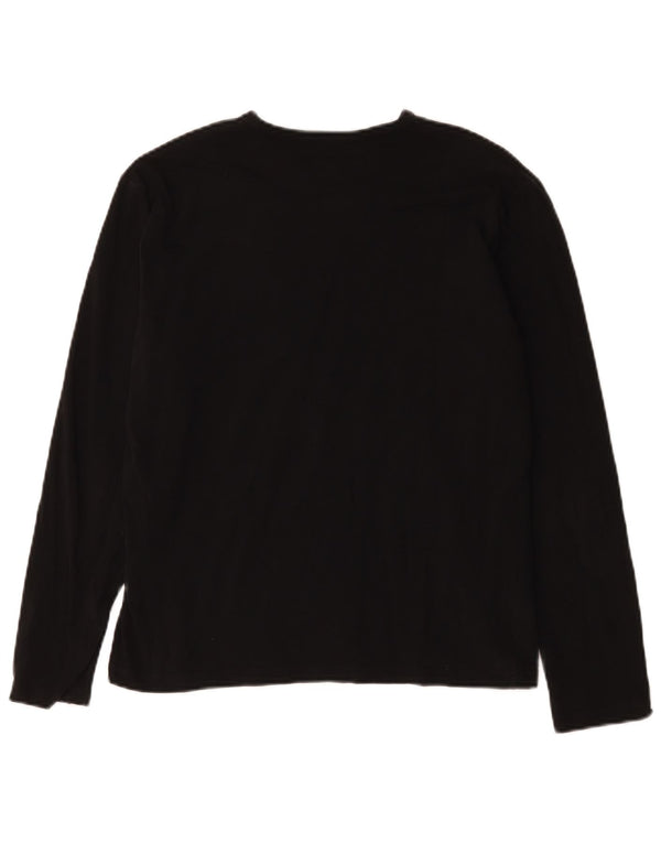 Женский топ с длинным рукавом Calvin Klein Jeans UK 14, средний черный, хлопок