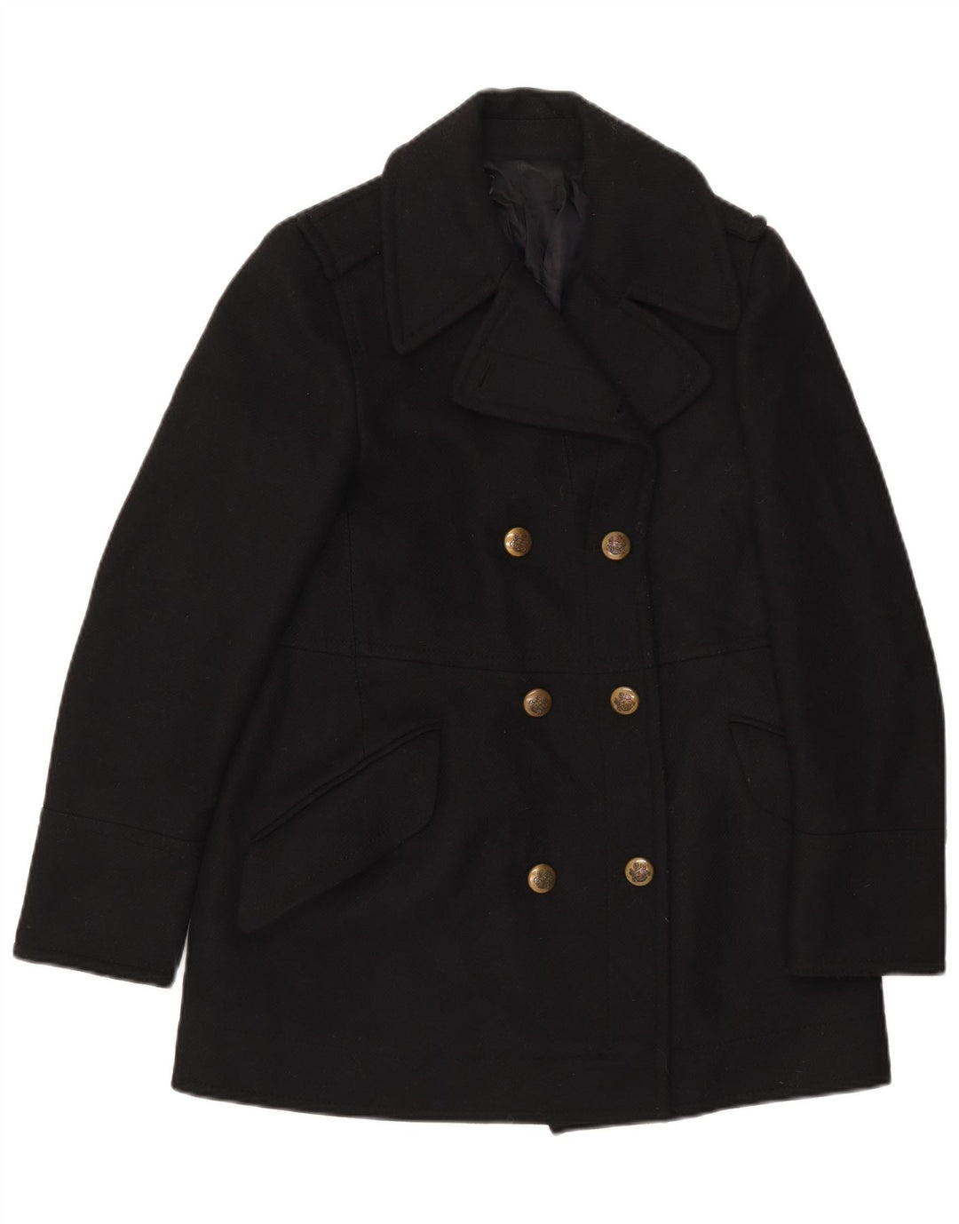 Винтажное женское полупальто UK 14, средний черный