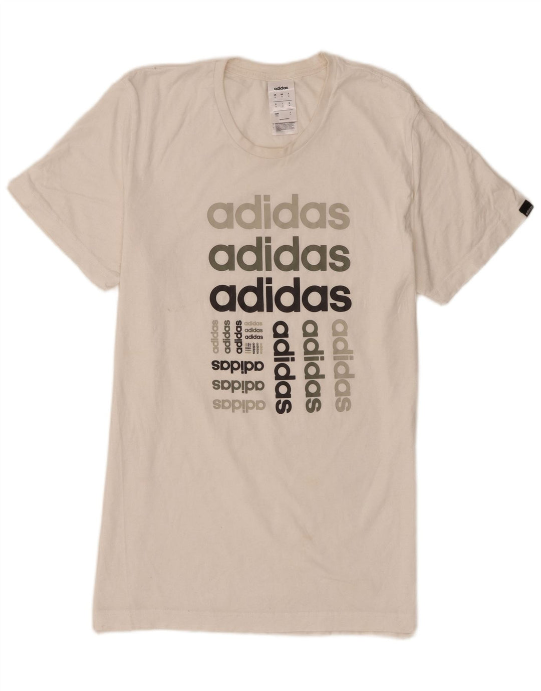 Adidas Мужская футболка с рисунком Топ среднего размера, белый хлопок