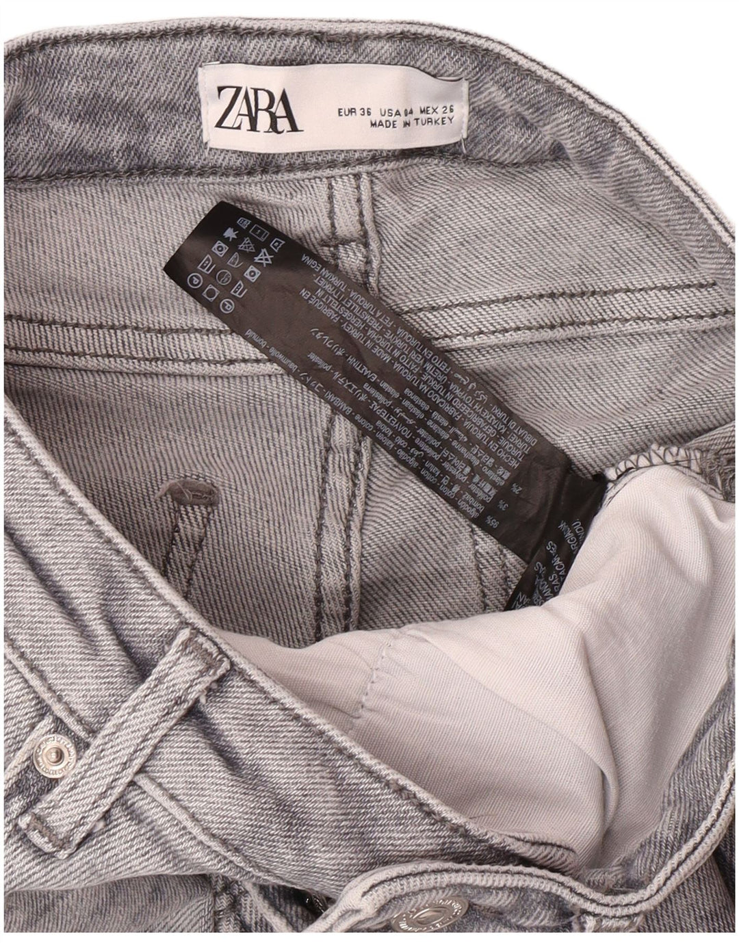 Женские джинсы скинни Zara EU 36 XS W26 L28 Серые хлопковые современные