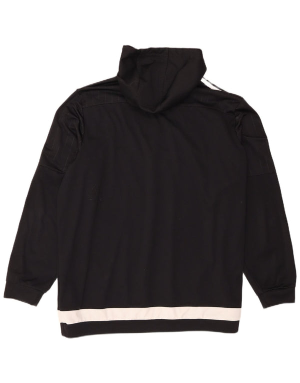 Мужской джемпер с капюшоном Adidas 2XL, черный полиэстер с цветными блоками, спортивный