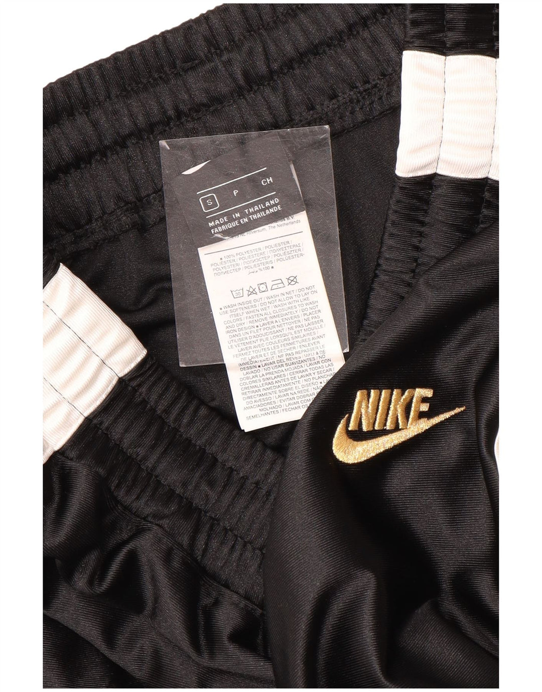 Женские спортивные брюки Nike UK 10, маленькие черные полиэстер с цветными блоками