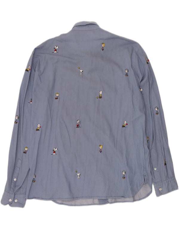 Мужская рубашка с арахисом HUGO BOSS XL, синяя, хлопок