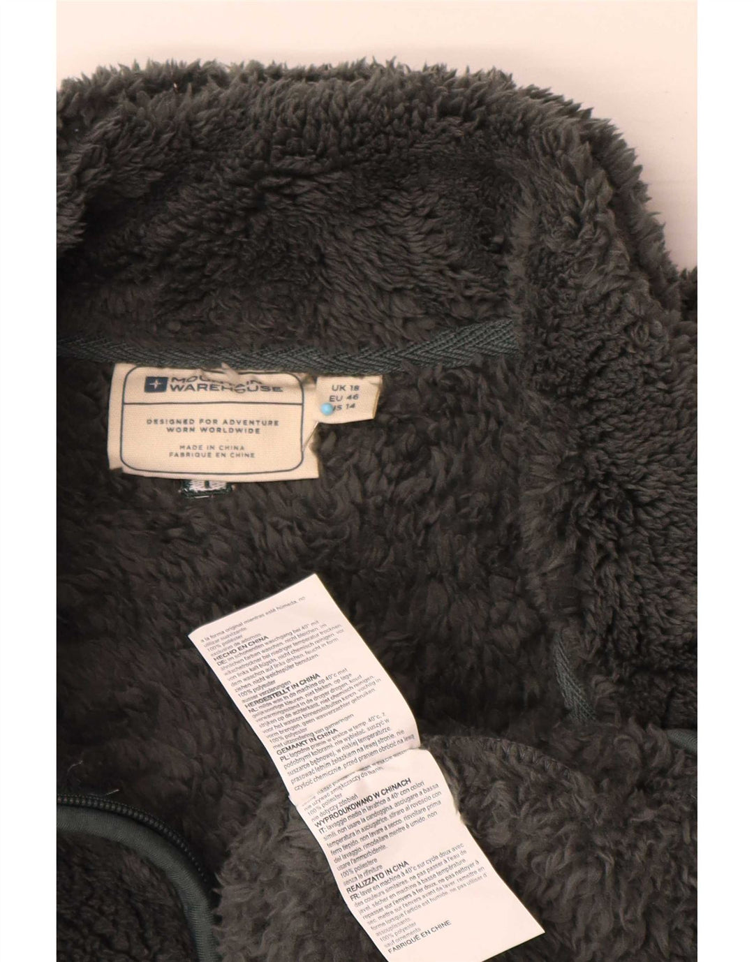 Женский флисовый джемпер Mountain Warehouse с воротником на молнии, Великобритания, серый полиэстер, размер 18 XL