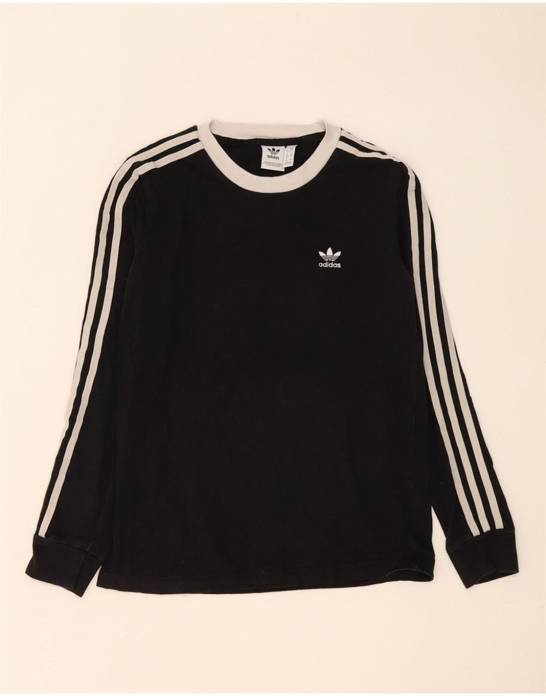 Женский топ Adidas с длинным рукавом UK 10, маленький черный хлопок