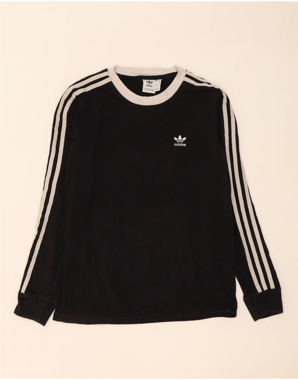 Женский топ Adidas с длинным рукавом UK 10, маленький черный хлопок