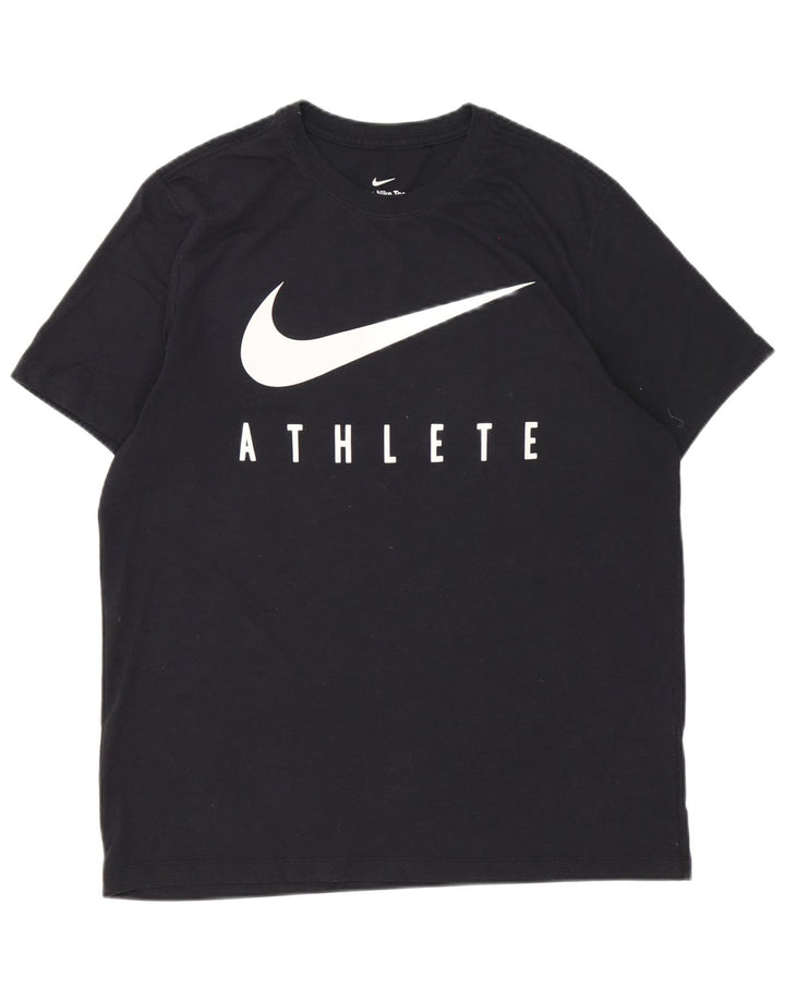 Мужская футболка Nike Dri Fit с рисунком, большой черный полиэстер