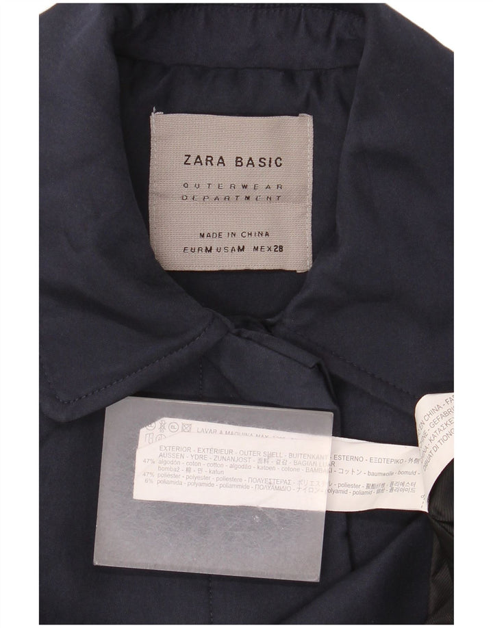 Женское пальто Zara UK 14, средний темно-синий, хлопок