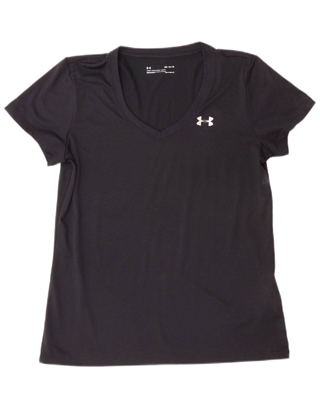 UNDER ARMOUR Womens Heat Gear T-Shirt Top UK 14 Medium Black Polyester