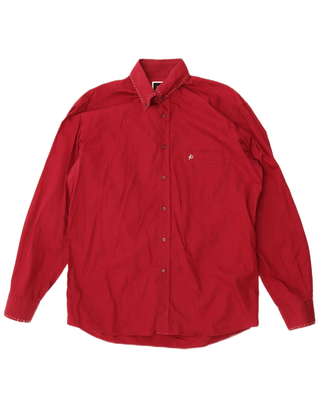 Мужская рубашка Roccobarocco, размер 16 41, большая красная хлопковая