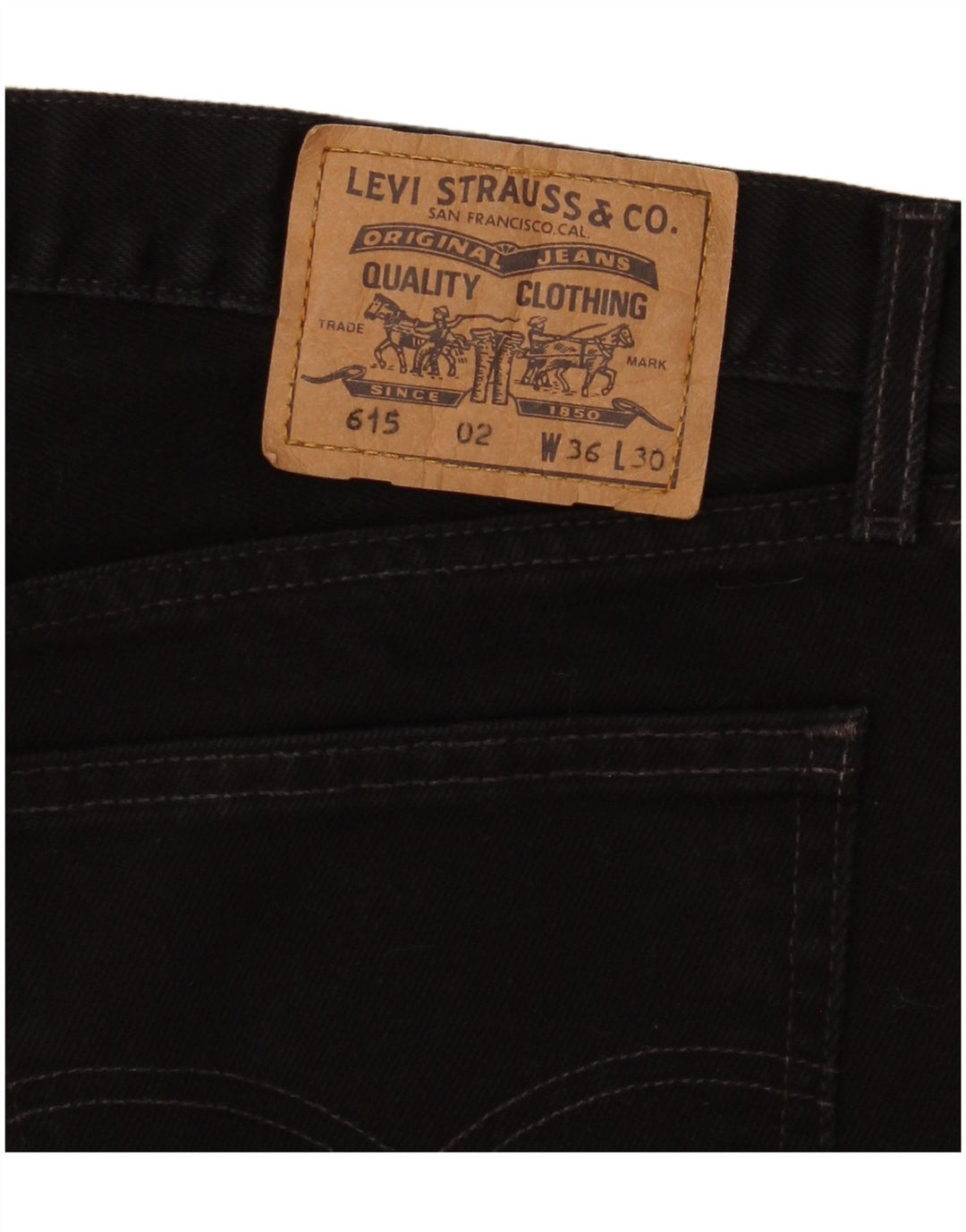 Мужские прямые джинсы Levi's 615 W36 L30, черный хлопок