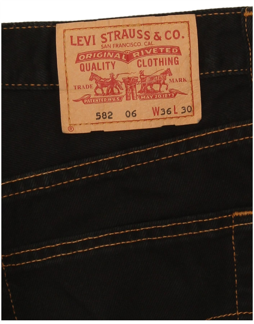 Мужские прямые джинсы Levi's 582 W36 L30 черные