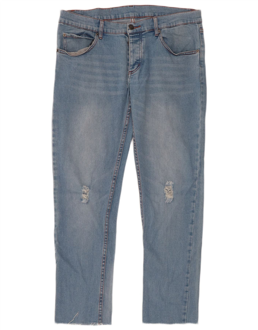 CHEAP MONDAY Мужские потертые узкие джинсы W32 L28 Синий хлопок