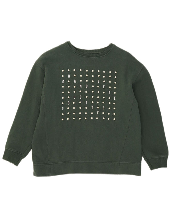 Джемпер с рисунком Zara для девочек 9–10 лет, зеленый хлопок