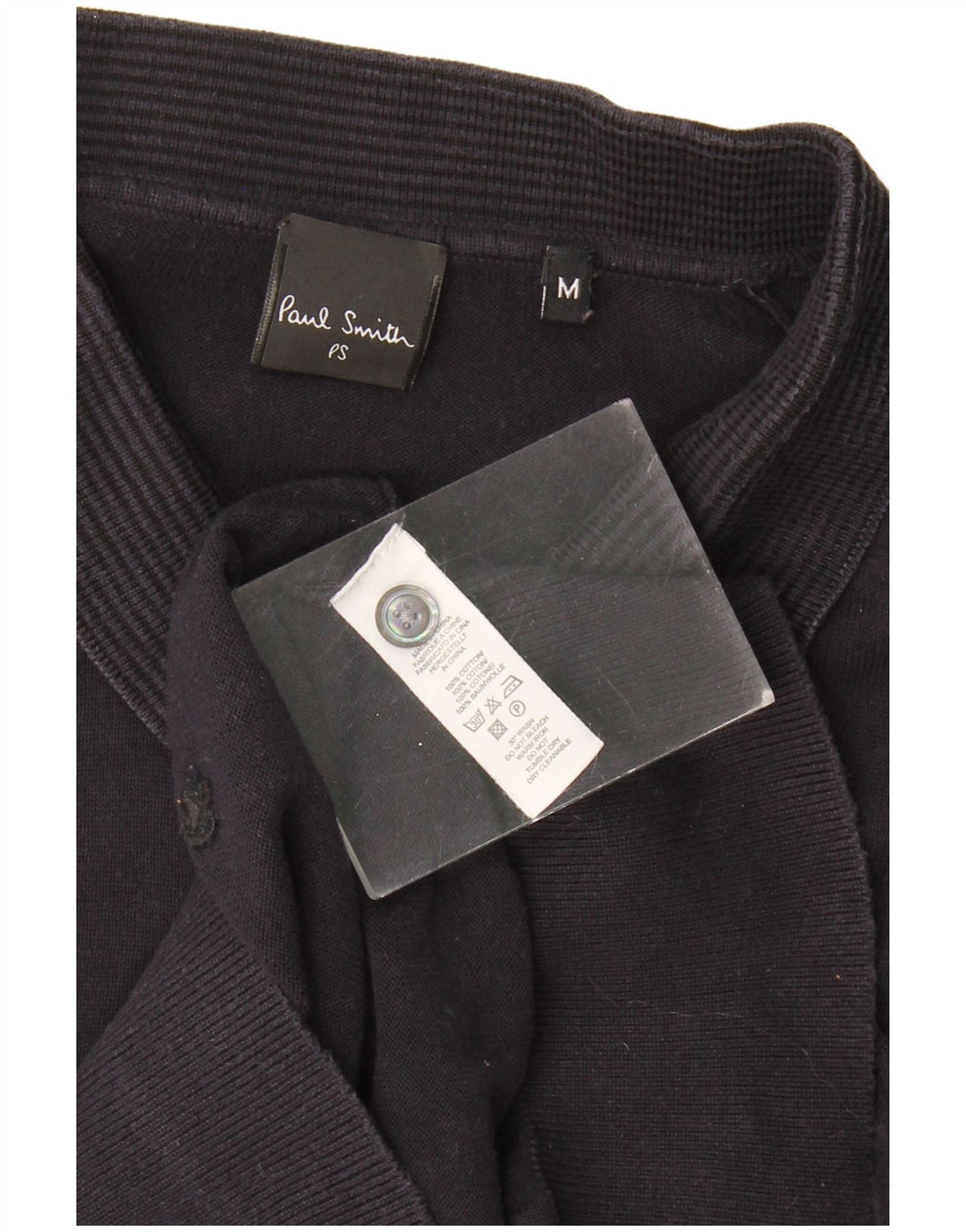 PAUL SMITH Mens Polo Neck Jumper Sweater Medium Navy Blue Cotton
