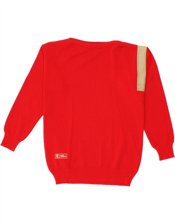 MARINA YACHTING Womens Boat Neck Jumper Sweater EU 38 Medium Red Vintage Marina Yachting and Second-Hand Marina Yachting from Messina Hembry 