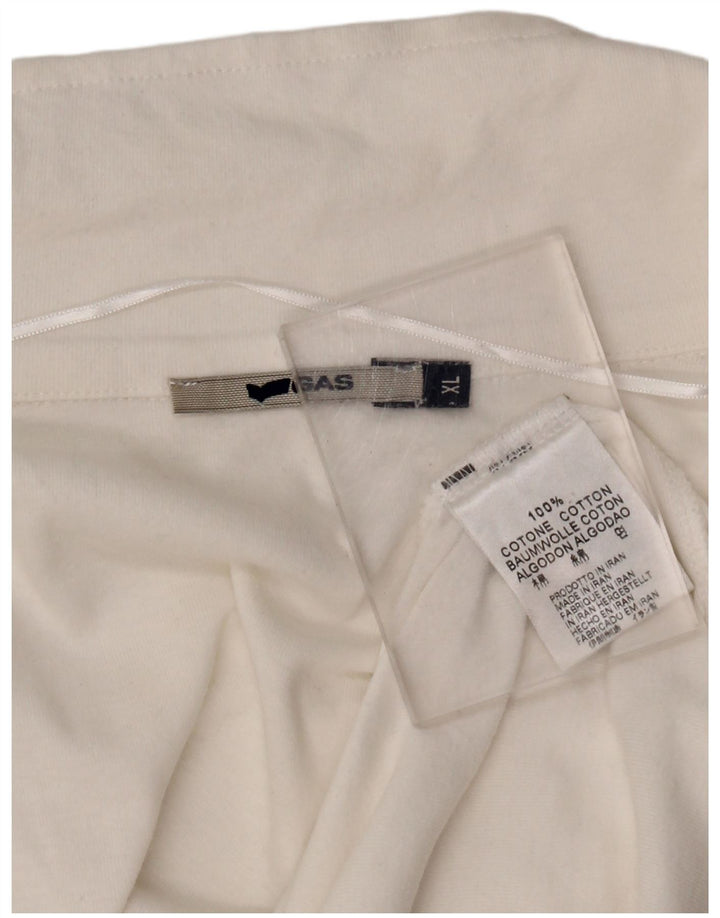 Женская рубашка поло с графическим рисунком GAS UK 18 XL, белый хлопок