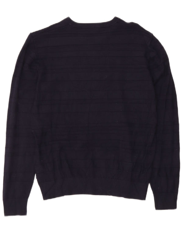 Женский джемпер с вырезом лодочкой Armani UK 10, маленький темно-синий в полоску