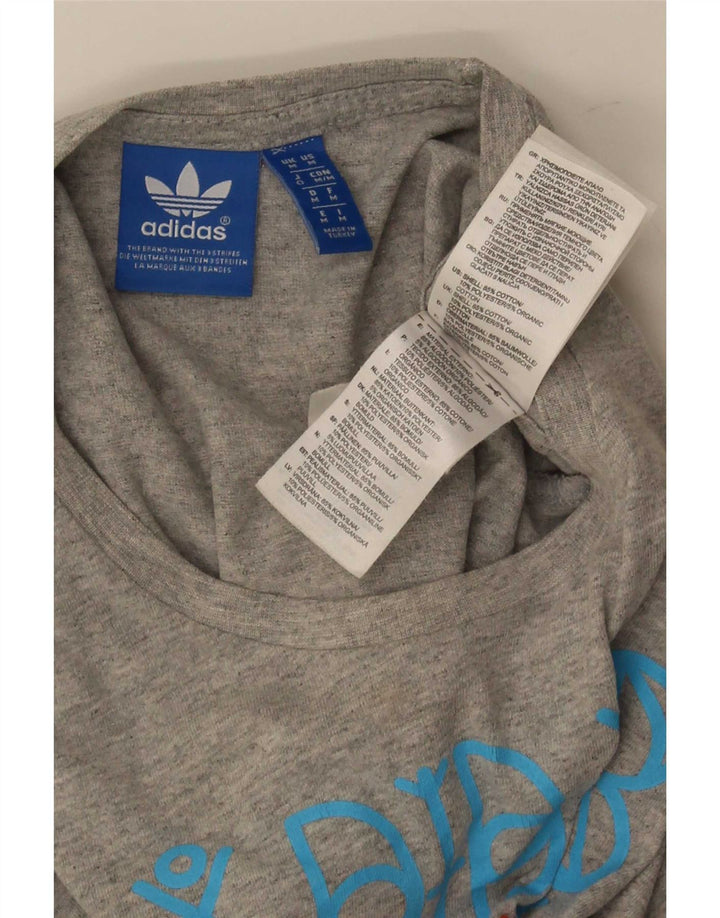 Adidas Мужская футболка с рисунком Верх среднего серого цвета из хлопка