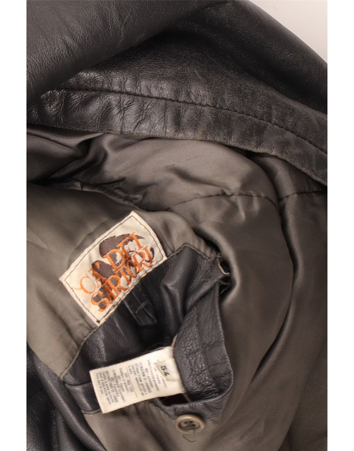 Мужская кожаная куртка VINTAGE IT 54 2XL черная кожа