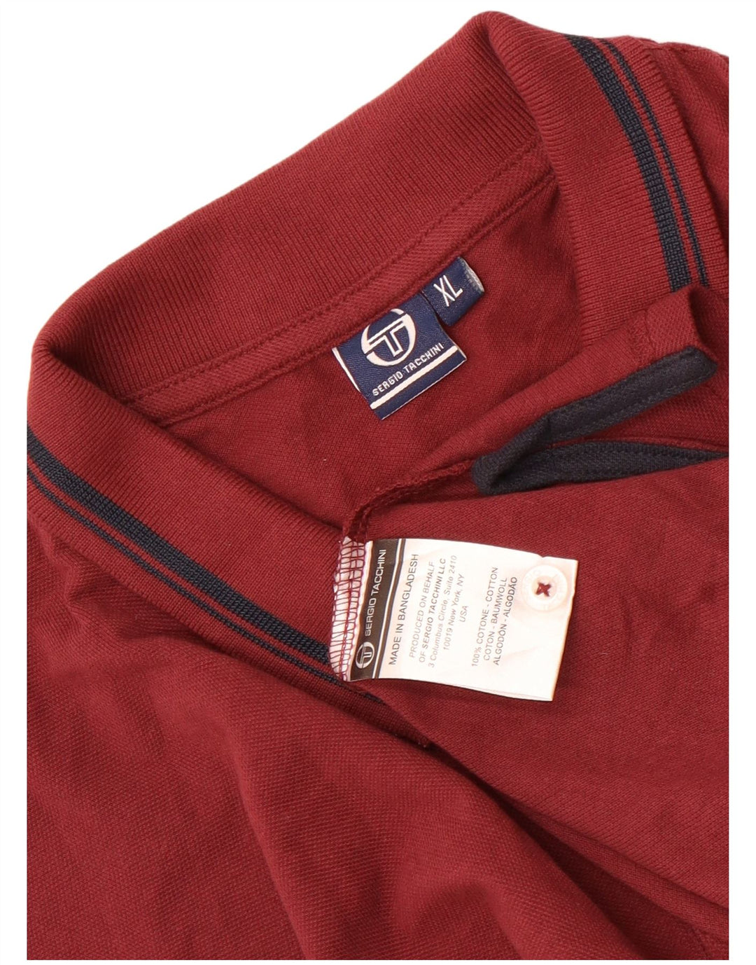Мужская рубашка поло Sergio Tacchini XL темно-бордовый хлопок