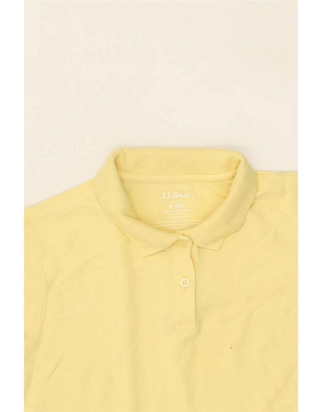 L.L.BEAN Womens Polo Shirt UK 14 Medium Yellow Cotton Vintage L.L.Bean and Second-Hand L.L.Bean from Messina Hembry 