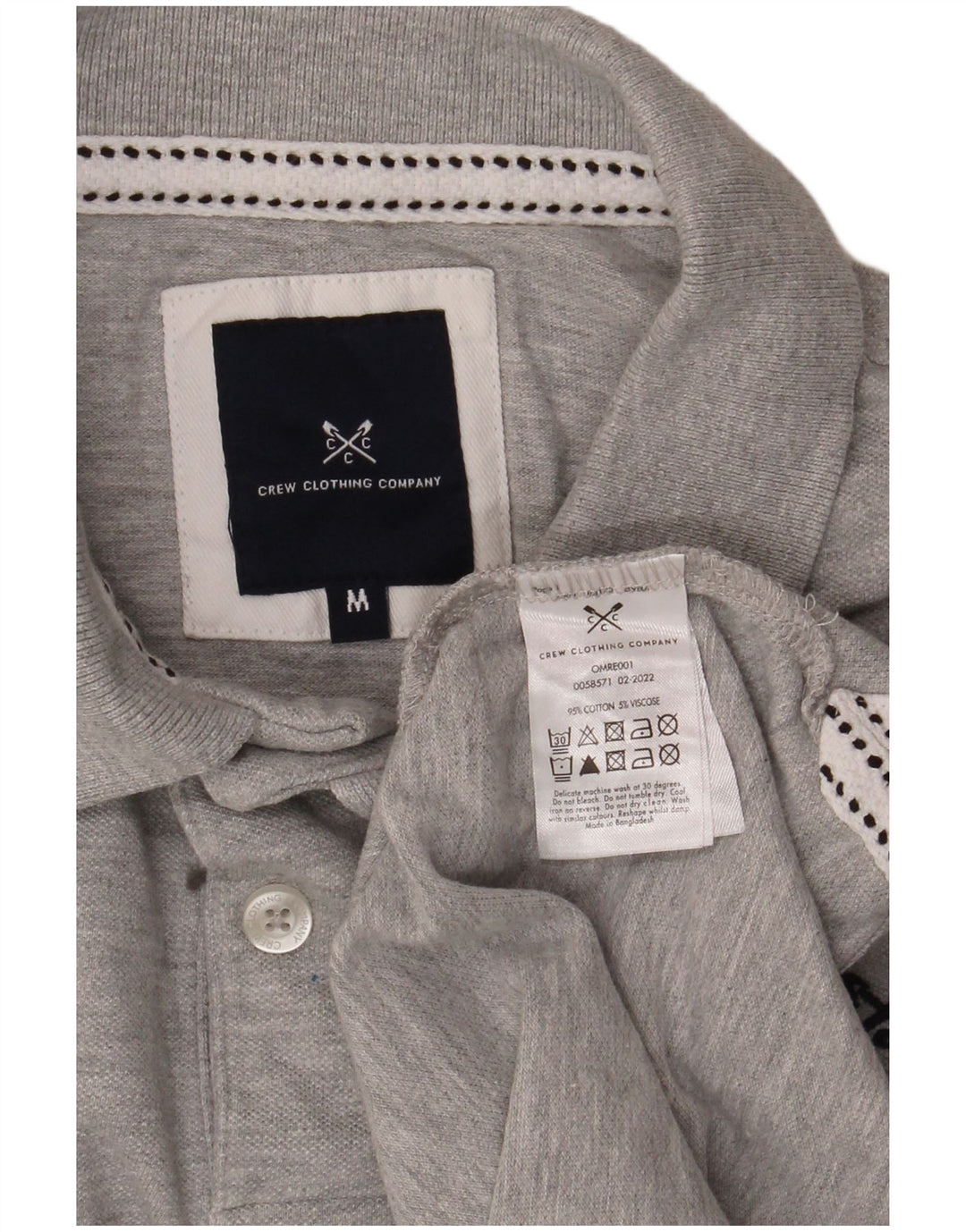 Crew Clothing Мужская рубашка поло среднего серого цвета из хлопка