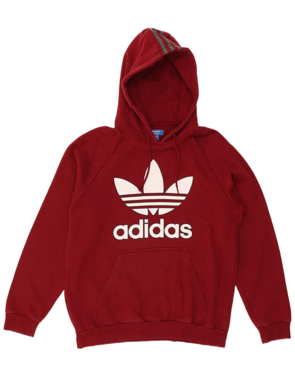 Мужской джемпер с капюшоном Adidas с рисунком, средний бордовый хлопок, хлопок
