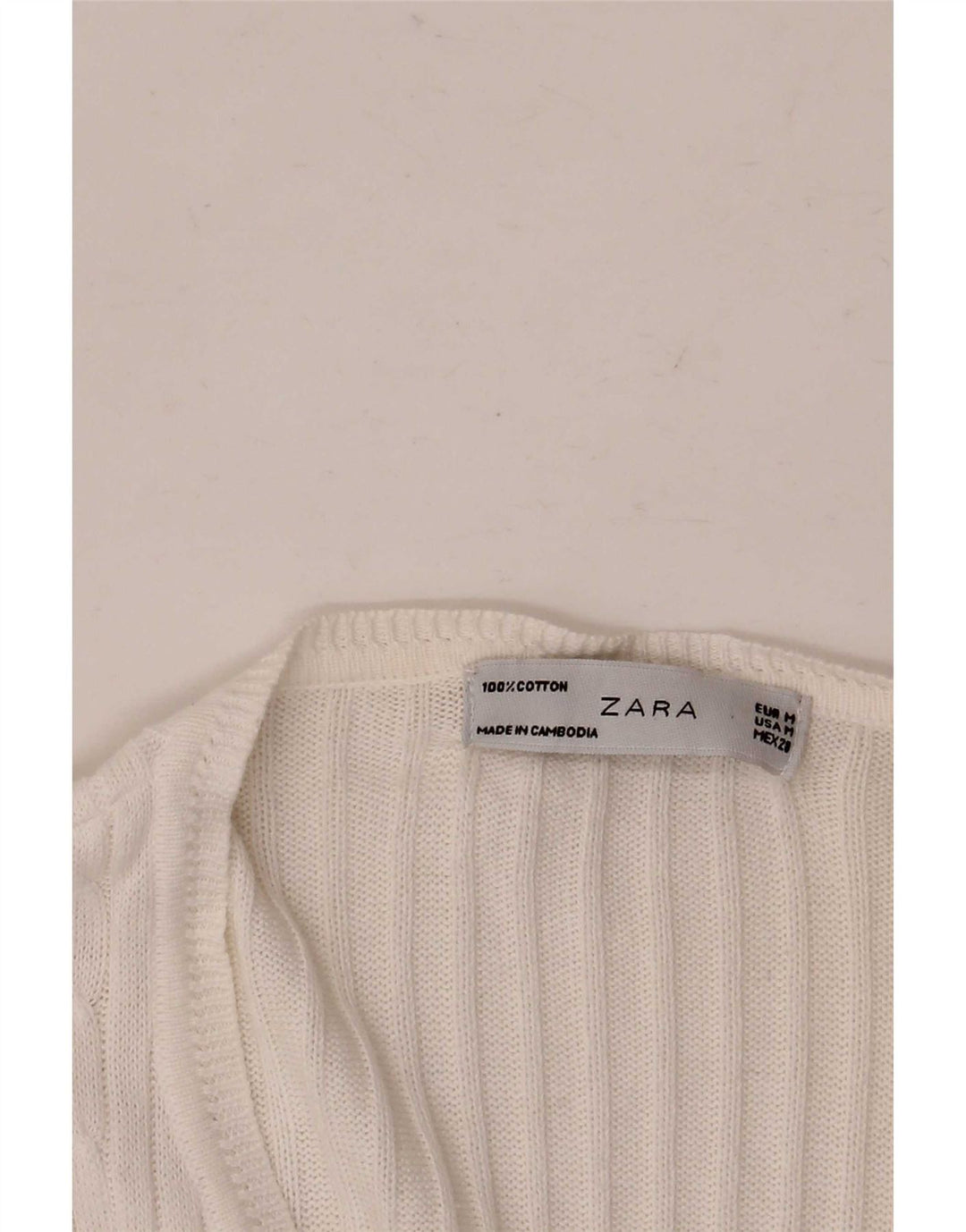 Женский кардиган Zara UK 12, средний белый хлопковый свитер