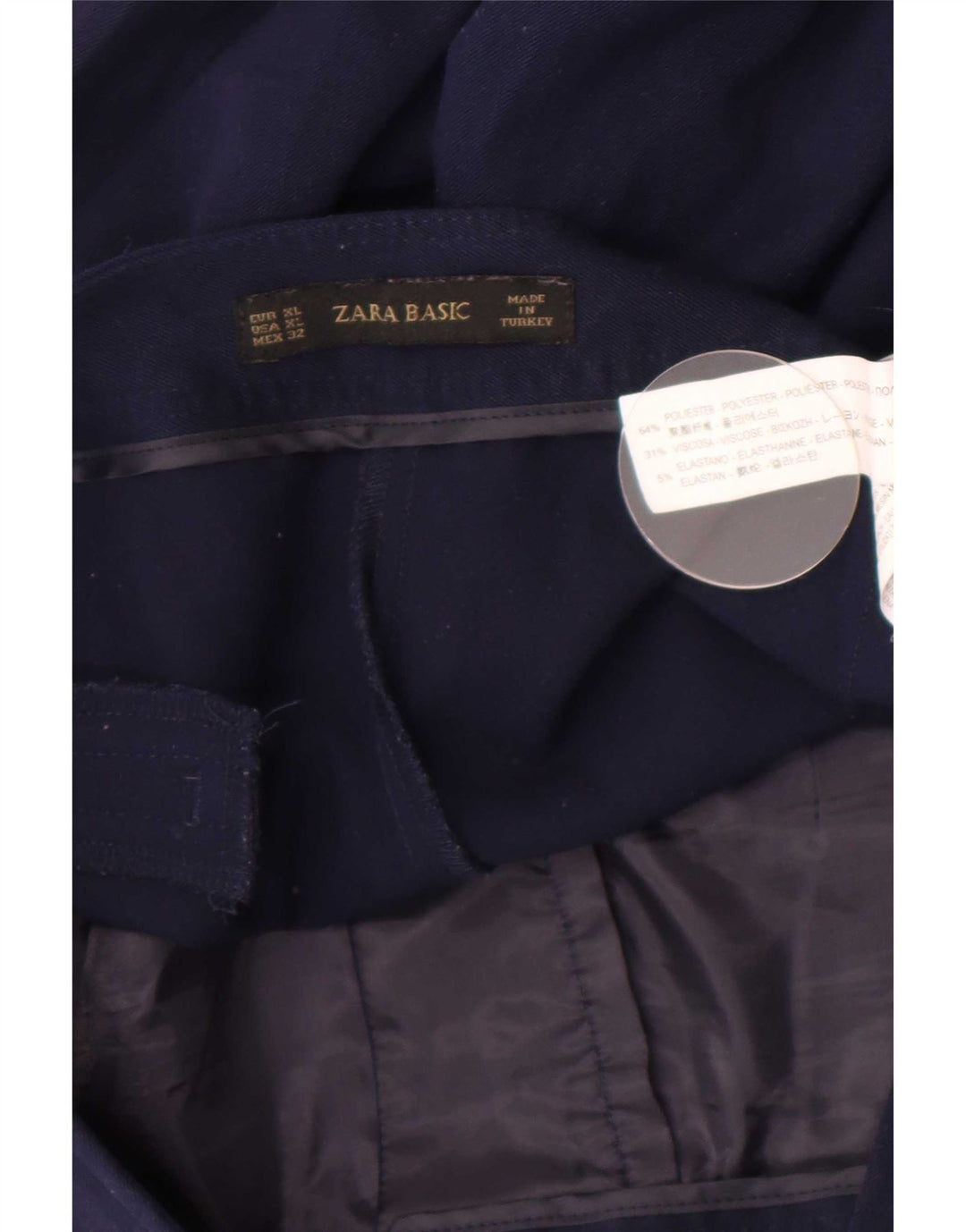 Zara Женские повседневные брюки Bootcut XL W32 L34 Темно-синий полиэстер