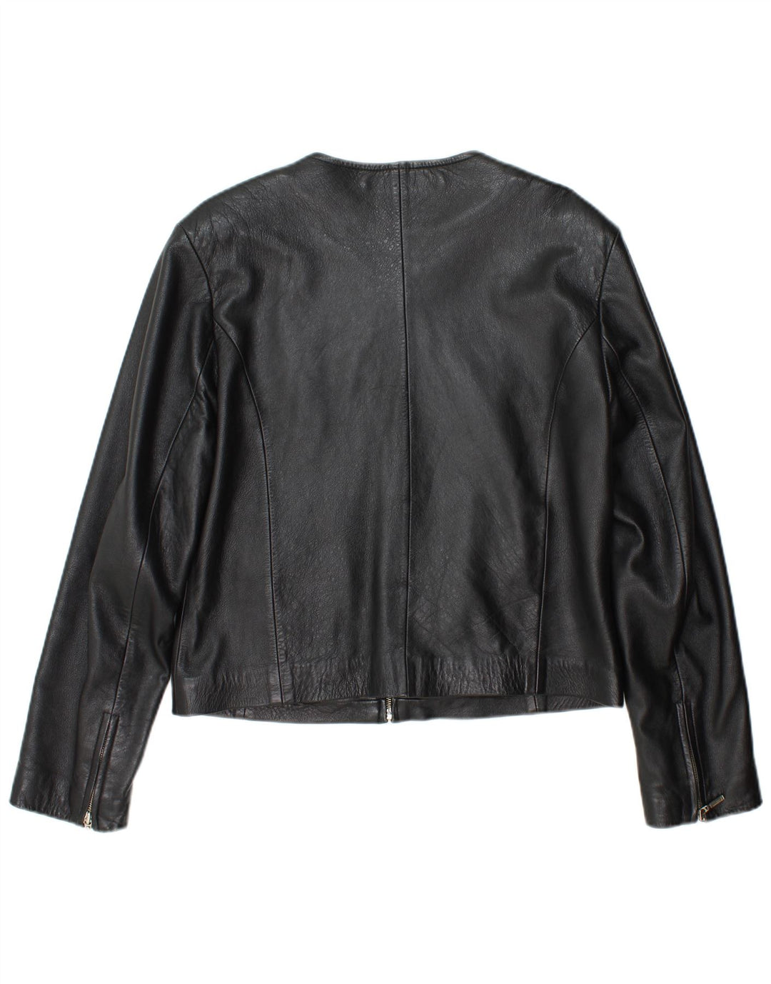 Женская укороченная кожаная куртка RABERG EU 42, большая черная кожа