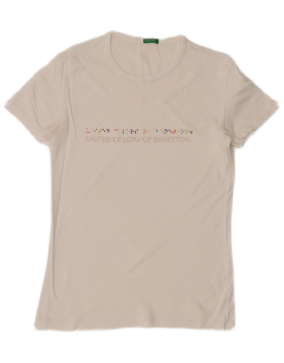 Женская футболка с рисунком BENETTON Top UK 8, маленькая, белая