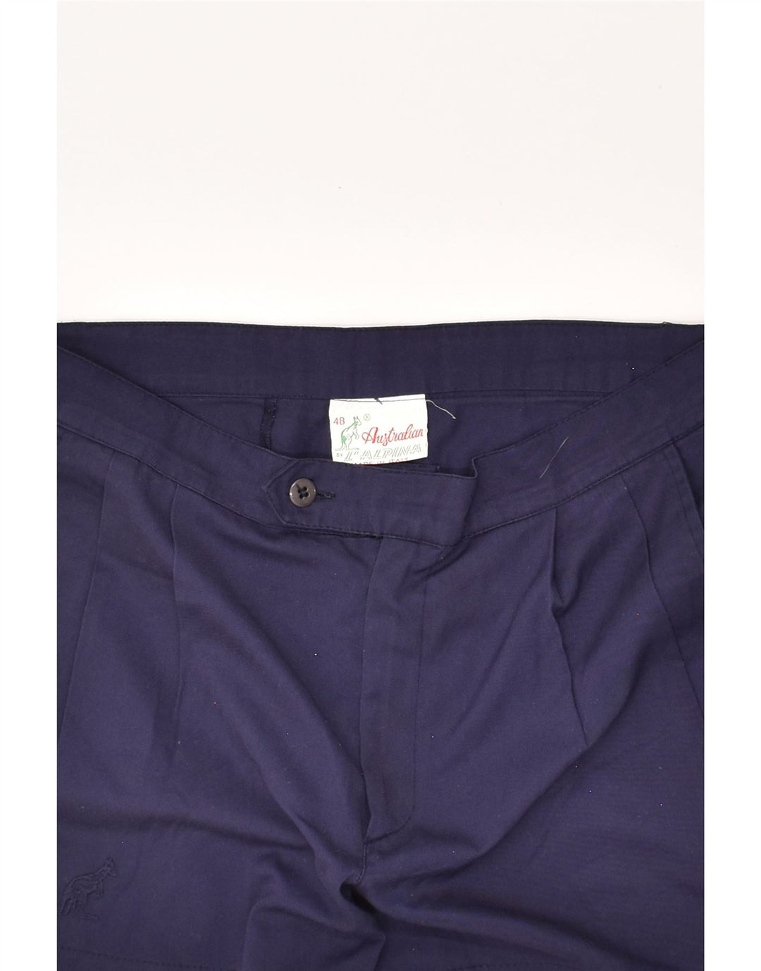 AUSTRALIAN L'ALPINA Womens Pegged Chino Shorts IT 48 Medium W32  Navy Blue | Vintage AUSTRALIAN L'ALPINA | Thrift | Second-Hand AUSTRALIAN L'ALPINA | Used Clothing | Messina Hembry 