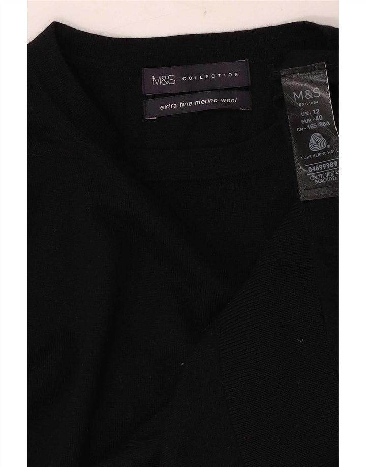 Женский джемпер с круглым вырезом Marks & Spencer UK 12, средний черный