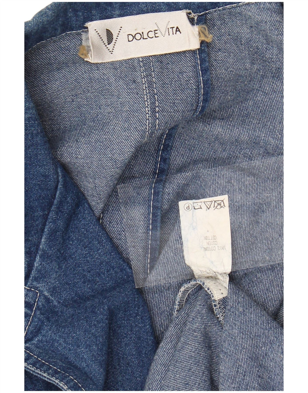 DOLCE VITA Женский джинсовый пиджак с 2 пуговицами, Великобритания 14, большой синий хлопок