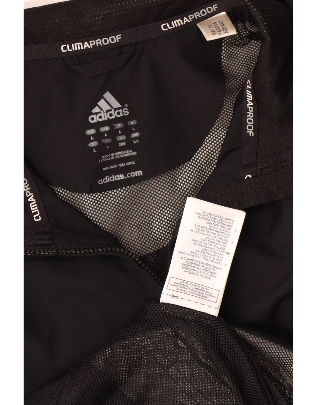 Мужская дождевик ADIDAS Clima Proof UK 40, большая черная полиэстер