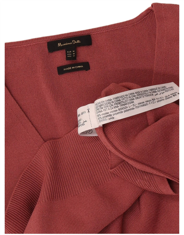 Мужской джемпер с коротким рукавом и v-образным вырезом Massimo Dutti, средний бордовый