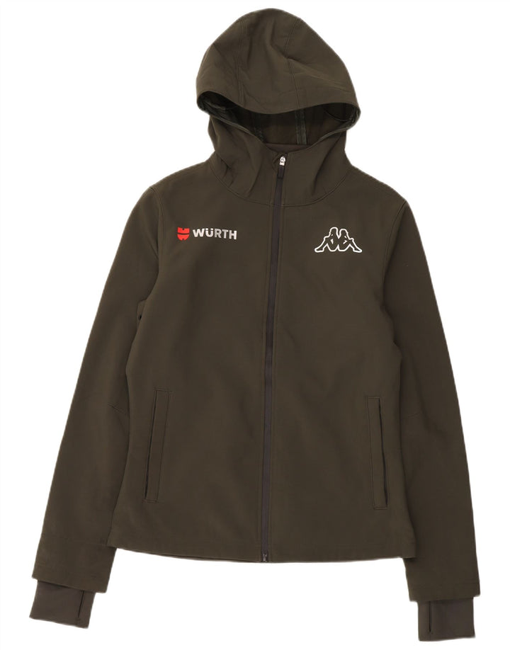 Женская ветровка Kappa Wurth с капюшоном UK 14, средний цвет хаки, полиэстер