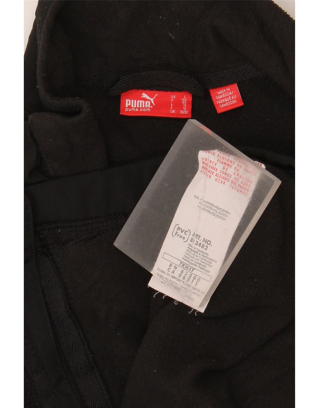 Флисовая куртка Puma для мальчиков 11-12 лет, черный полиэстер