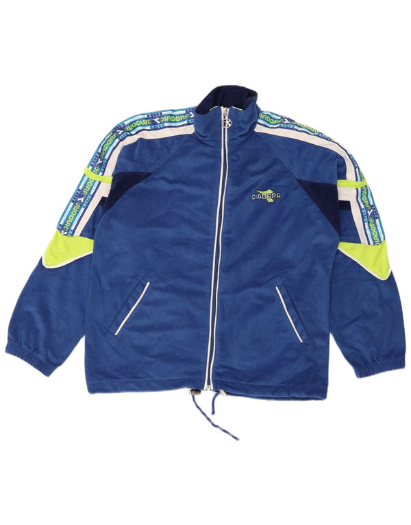 DIADORA Boys Graphic Full Tracksuit 13-14 Years 2XL Blue Colourblock