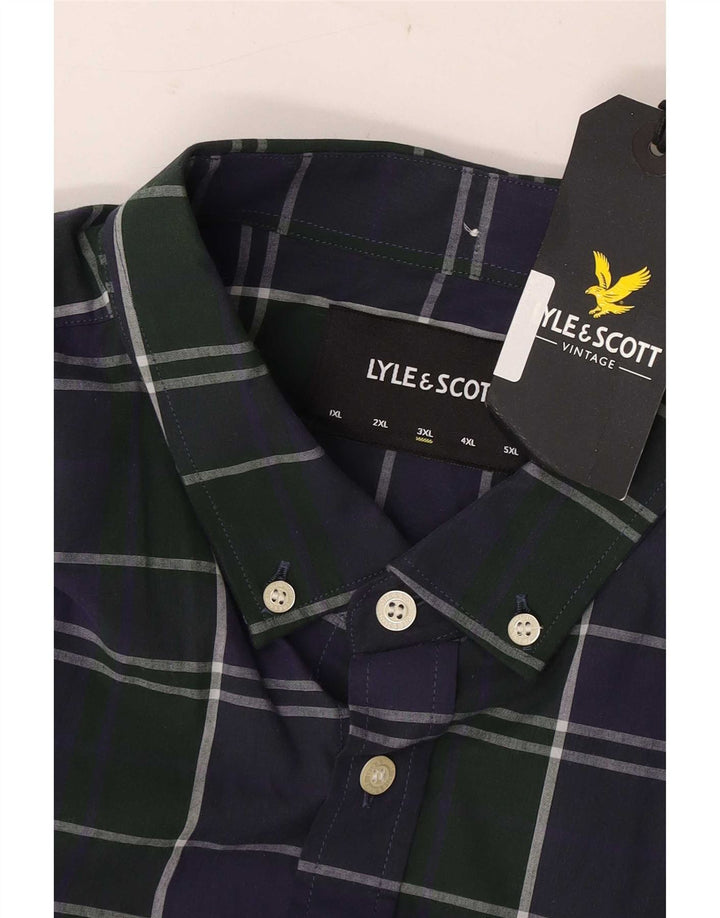 Мужская рубашка Lyle & Scott 3XL, темно-синяя клетка, хлопок