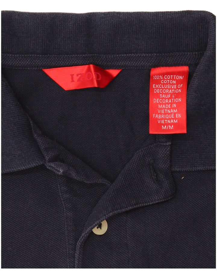 IZOD Мужская рубашка поло среднего размера, темно-синяя, хлопок