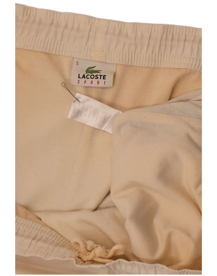 Мужские спортивные шорты Lacoste, размер 5, большие, кремовый, полиэстер с цветными блоками