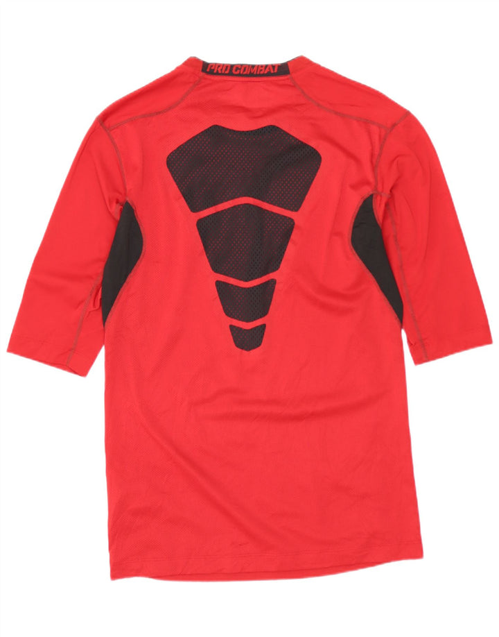 Женский топ NIKE с рукавом 3/4 с рисунком, UK 14, большой красный полиэстер с цветными блоками