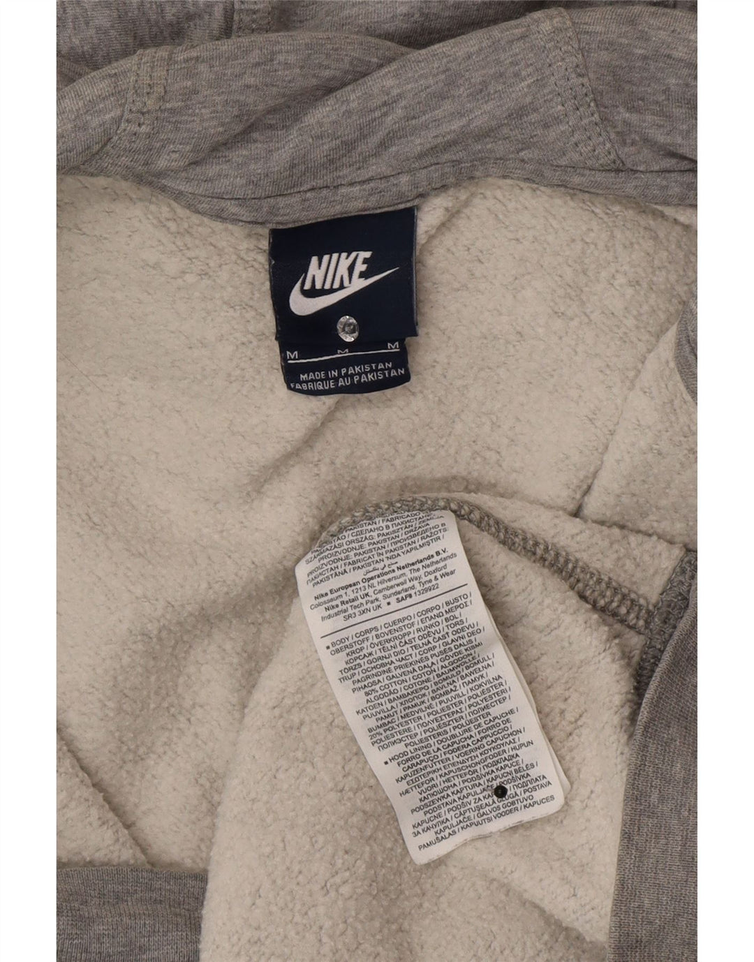Мужской свитер с капюшоном на молнии Nike среднего серого цвета, хлопок с крапинками