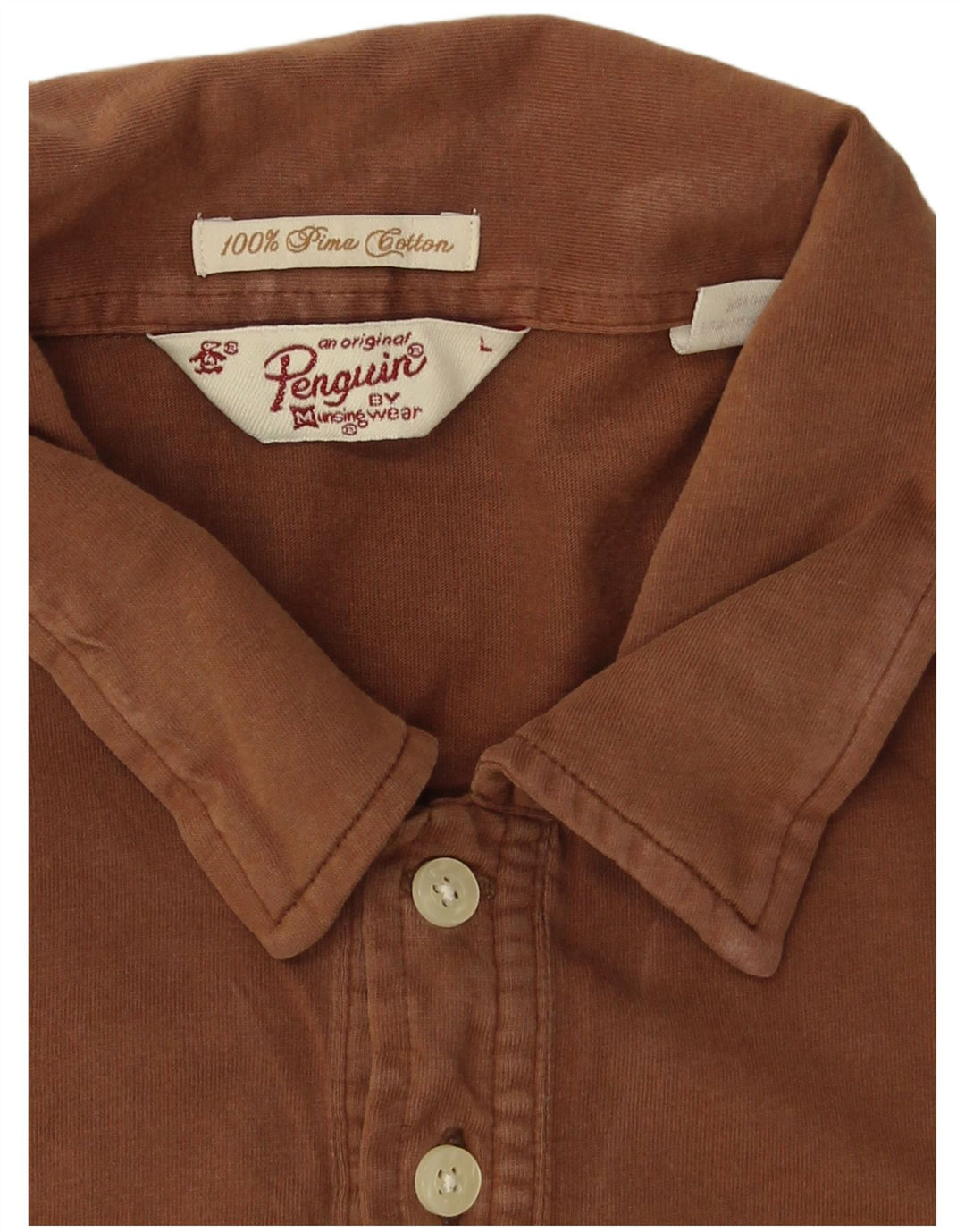 Мужская рубашка поло PENGUIN, большая коричневая, хлопок