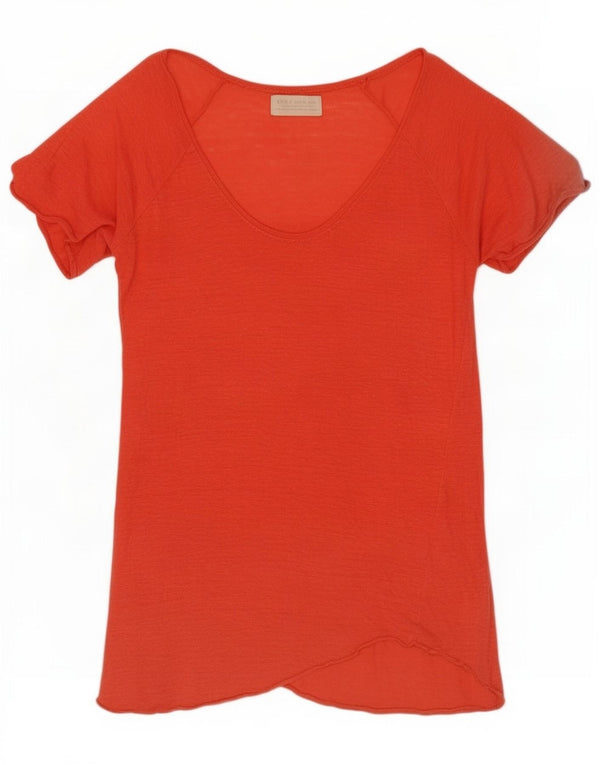 Женская футболка Zara Top UK 14, средний красный